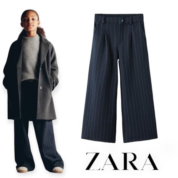 ZARA Kids | Navy Blue | PINSTRIPE PANTS - Picture 1 of 5